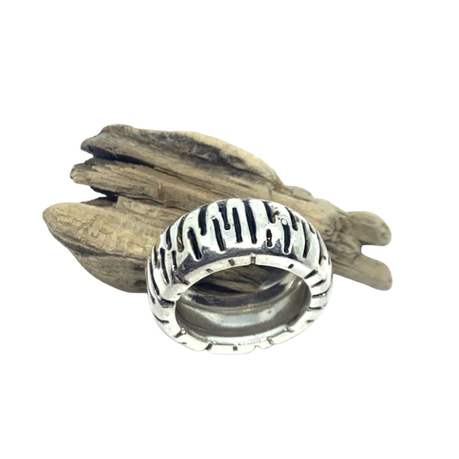 Sterling silver 925 Wheel Ring, lost wax cast, UK hallmarked, TG maker's mark, Chunky Collection